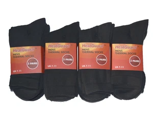 Neu Herren Heat Guard Thermo Socken dick schwarz Winter warm 3 Paar UK Größe 7-11 - Bild 1 von 4