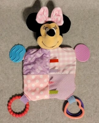 Disney Bebé Minnie Mouse Peluche Mordedor Arrugado Juguete Rosa Lovey 79355 Chirrido Foto 1 de 4