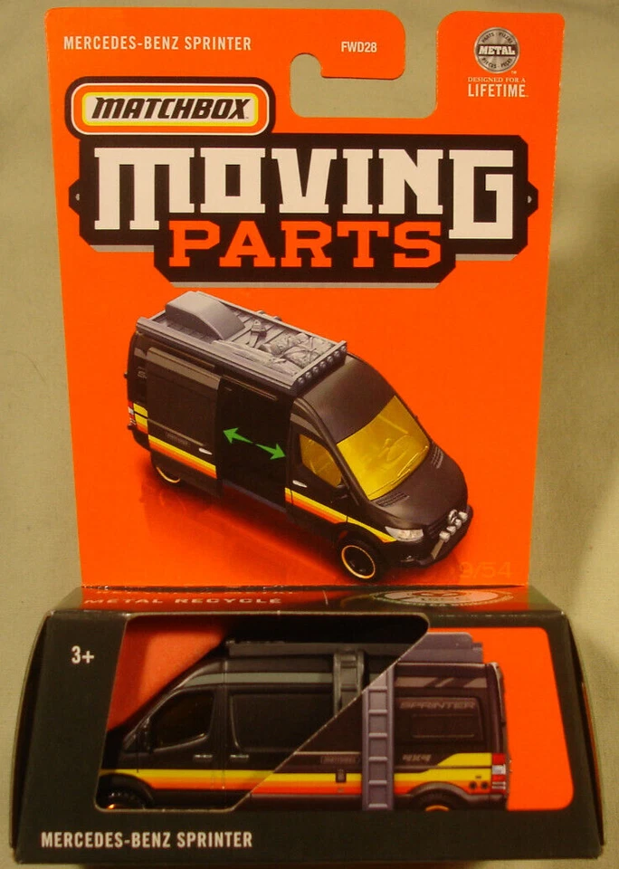 Piezas móviles Matchbox Mercedes-Benz Sprinter furgoneta negro 2024 Foto 1 de 1