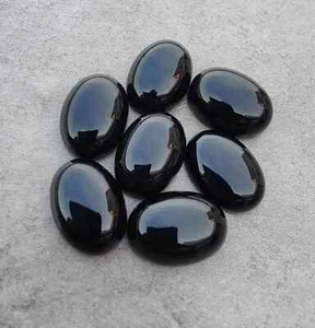 [WHOLESALE] NATURAL BLACK ONYX CABOCHON OVAL SHAPE LOOSE GEMSTONE - Picture 1 of 3