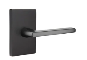 Emtek 5112HLOLHUS19 Passage Rectangular Rosette Helios Lever LH Flat Black - Picture 1 of 1
