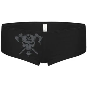 Damen Hotpants Totenkopf Grau Panty Unterwäsche Wikinger odin thor vikings wotan - Bild 1 von 2
