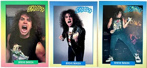 STEVE SOUZA ~ EXODUS 3 CARD SET Brockum RockCards 1991 USA 1st Ed. 34Yrs! RARE - Foto 1 di 7