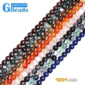 New 8mm Natural Assorted Semi Gemstones Round Jewelry Making Beads Strand 15" - Picture 1 of 312