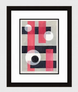 JOSEF MATHIS Original geometrisches Mischtechnik Gemälde BLASEN gerahmt SIGNIERT COA - Bild 1 von 5