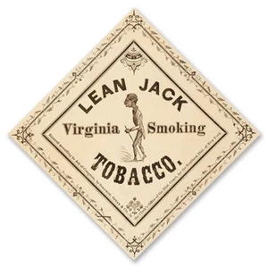 "Póster impreso de anuncio LEAN JACK Virginia para fumar tabaco de colección reproducción 24"" x 24" - Imagen 1 de 4