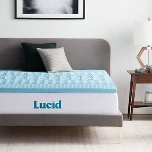 LUCID 2 Inch Zoned Gel Memory Foam Mattress Topper, Twin XL - Picture 1 of 7
