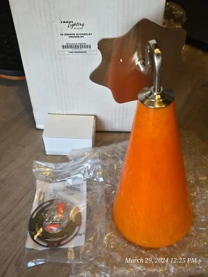 Tech Lighting 700TDEMSOSS Emerge Sconce in Splat Plate in Satin Nickel Orange GL - Image 1 of 2