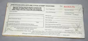 lot of JP Morgan EFS Offline Food Stamp Voucher forms sealed pack - Picture 1 of 4