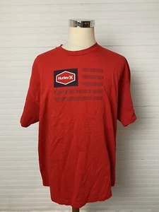 Camiseta para hombre Hurley roja con estampado gráfico talla XXL 100 % algodón - Imagen 1 de 6