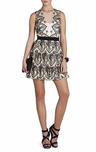 NEW BCBGMAXAZRIA COLLIER SLEEVELESS SCALLOPED-LACE DRESS NQS6Z704/M894 SIZE 4 - Picture 1 of 4