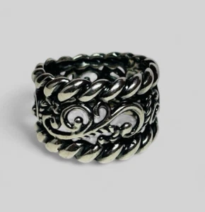 Carolyn Pollack Sterling 925 Silver Filigree Dome Band Ring Sz 5 - Picture 1 of 7