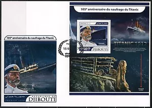 DJIBOUTI 2017 105th ANNIVERSARY OF THE TITANIC SINKING SOUVENIR SHEET FDC - Picture 1 of 1