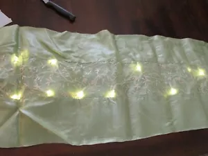 "EMBELLISHED LACE PANEL ON LIGHT GREEN - LIGHTED TABLE RUNNER" - NEW - Picture 1 of 3