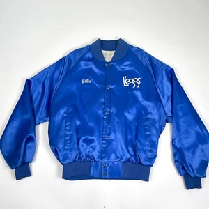 Vintage Leggs Billie Blau Satin Nylon Jacke Made in USA Retro 80er Baby Billie - Bild 1 von 16
