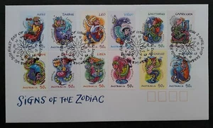 2007 Australia Signs of the Zodiac FDC ties 12 stamps cd Sunshine VIC - Picture 1 of 2