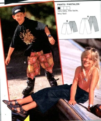 Cut Sewing Pattern Boys Girls Elastic Waist Pants Shorts Size 6-11 (cut to 11) - image 1 of 2