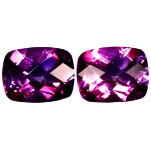 5.31 ct (2pcs) MATCHING PAIR Cushion (9 x 7 mm) Lilac Orchid Topaz Genuine - Picture 1 of 1