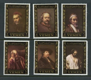 Y199 Yemen 1966 art paintings Rembrandt 6v. MNH - Picture 1 of 1