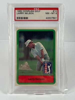 Donruss Golf Stars 1982 - #10 Larry Nelson PSA 8 casi nuevo - como nuevo Foto 1 de 2
