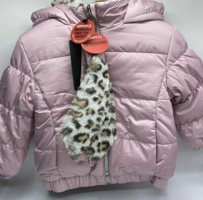 Chaqueta de invierno reversible de piel sintética Gerry para niñas talla 5 diadema púrpura a juego Foto 1 de 4