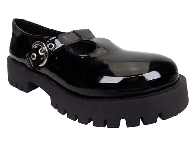 Steve Madden Oler Black Patent Leather Mary Jane Loafers Womens Shoe Size 7.5 M - Image 1 of 4