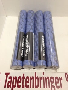 Vliestapete AS 4 x 37847-4 (4Rollen) Karl Lagerfeld Muster Blau Gold Restposten - Bild 1 von 11