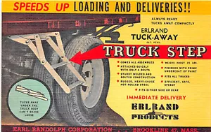 Brooklyn MA "Truck Step" Speeds Loading & Deliveries Linen Postcard - Picture 1 of 2