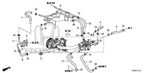 Genuine Honda 2016-2022 CR-V Civic Hose, Turbocharger Water Outlet 19529-59B-003 - Image 1 of 1