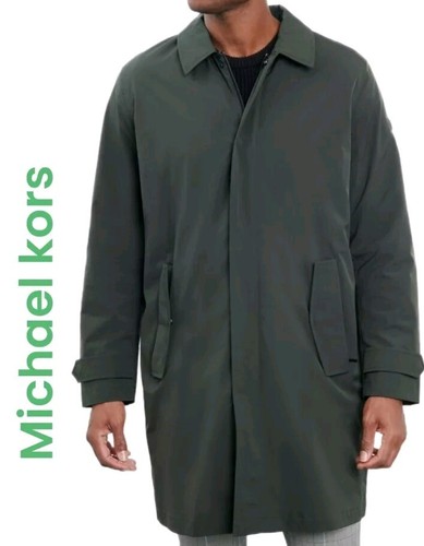 Impermeabile uomo Michael Kors Mcintosh taglia S verde zip e chiusura a scatto regolabile Polso