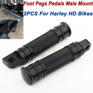 Knurl Front/Rear Male Mount Foot Pegs For Harley Touring Sportster Softail Dyna - Picture 1 of 9