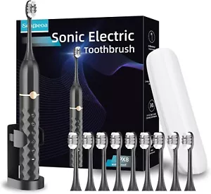 Electric Toothbrush Set, Equipped with 10 Brush Heads and Travel case, IPX8 Wate - Picture 1 of 8