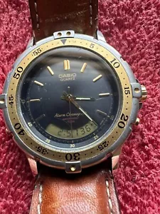 Vintage Casio Watch AD-510 388 Smiley WR100M Analog Digital ~ New Battery - Picture 1 of 3