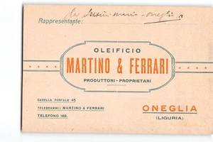 11804 BIGLIETTO cm13,5x9 ONEGLIA OLEIFICIO MARTINO FERRARI - Picture 1 of 2