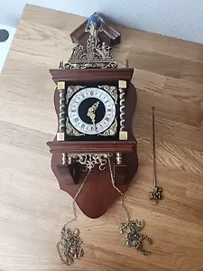 VINTAGE Dutch Nu Elck Syn Sin Chiming Wall Clock Untested Missing Weights  - Picture 1 of 24