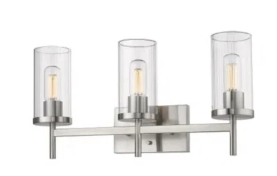 Golden Lighting 7011-BA3 PW-CLR Winslett  3-Light Pewter Vanity Light - Image 1 of 4