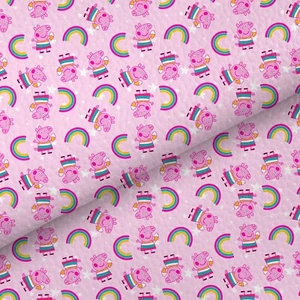 Hair Bow Printed Canvas Fabric For Making Bows Peppa Pig A4 Sheet - Picture 1 of 1