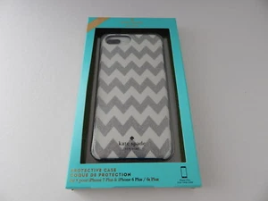 Kate Spade Hardshell Protective Case For iPhone 8/7 Plus Glitter Silver/Navy New - Picture 1 of 9