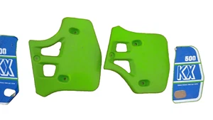CONVOGLIATORI UFO CONVOGLIATORI RADIATORE KAWASAKI KX 250 500 1987 VERDE - Foto 1 di 10