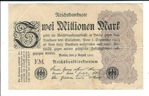 Billete Alemania - República de Weimar - Billete del Reich - 2 millones de marcos - 1923 - Imagen 1 de 2