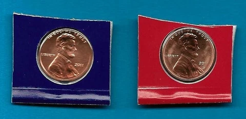 2011 P AND D BU Lincoln Cent Penny Set - 2 Coins Cover
