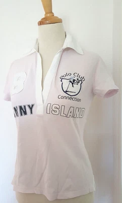 Nice Connection ♥ Damen Polo Shirt kurzarm ♥ rosa mit Motiv ♥ Gr. 36 - Bild 1 von 4