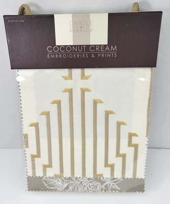 Carole Fabric Upholstery Sample Book Coconut Cream Embroideries & Prints - Image 1 of 4