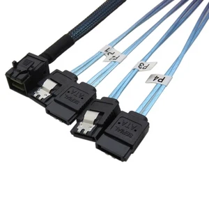 interne HD Mini SAS SFF-8643 Host zu 4 x SATA Target Festplatte Kabel 0.5M - Bild 1 von 6