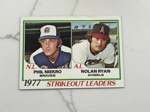 1978 Topps #206 Strikeout Leaders Nolan Ryan & Phil Niekro Angels & Braves - Foto 1 di 2