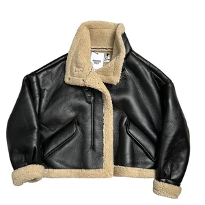 Prinzessin Polly Kinmon Damen Gr. Fliegerjacke XS / S schwarz creme Kunstleder - Bild 1 von 8