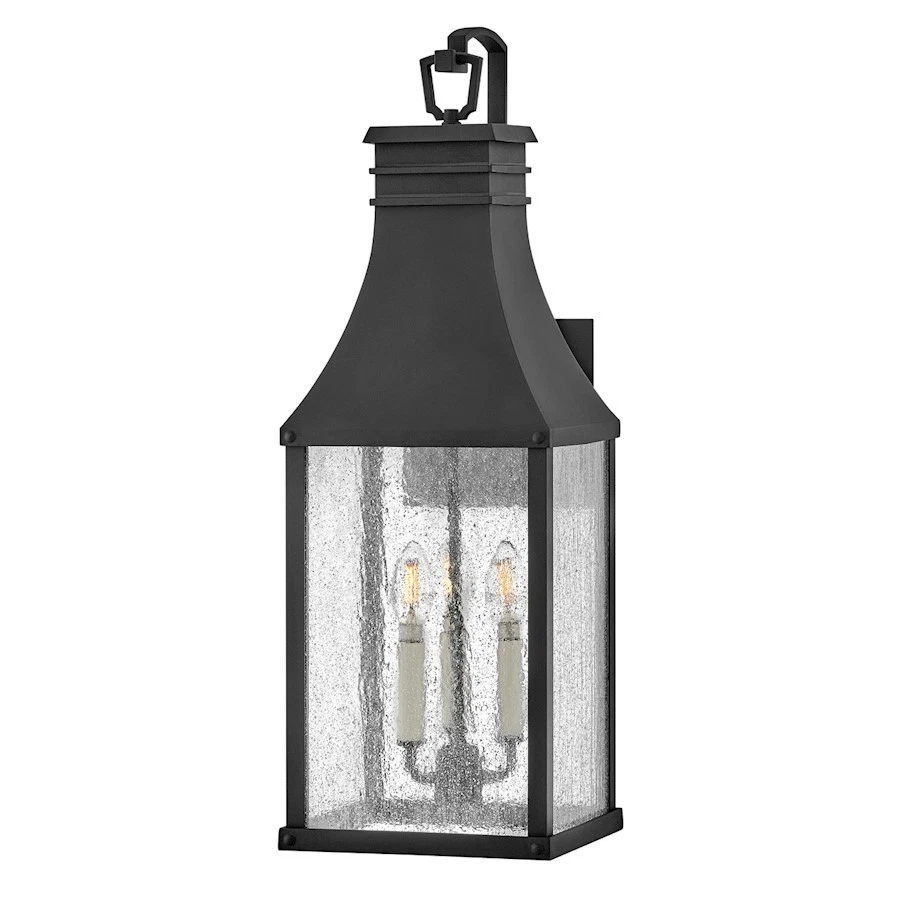 Hinkley Lighting Beacon Hill 3 Light Outdoor LG Wall Mount, Black/Seed - 17465MB - Image 1 of 1