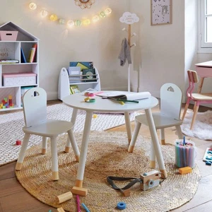 Pack Muebles Dormitorio Infantil Douceur Mesa con Sillas y Perchero Color Blanco - Imagen 1 de 9