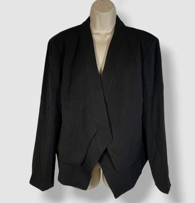 Rafaella Women's Black Cropped Angled Open Blazer Jacket Plus Size 1X - Image 1 of 2