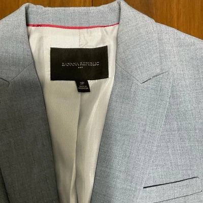 Banana Republic женщин синий блейзер костюм куртка размер 2P миниатюрный - Изображение 1 из 4